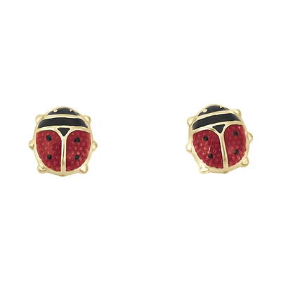 ARETES BROQUELES CATARINAS ORO 14K