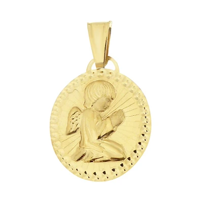 MEDALLA ANGEL EN ORACIÓN ORO 14K