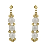 ARETES DE PERLAS CON ORO 14K