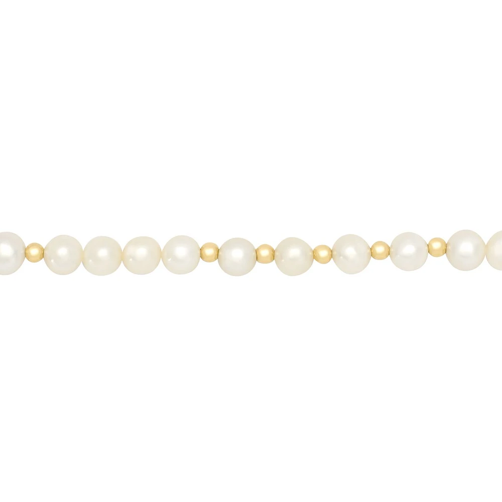 PULSERA DAMA PERLA CON ORO 14K