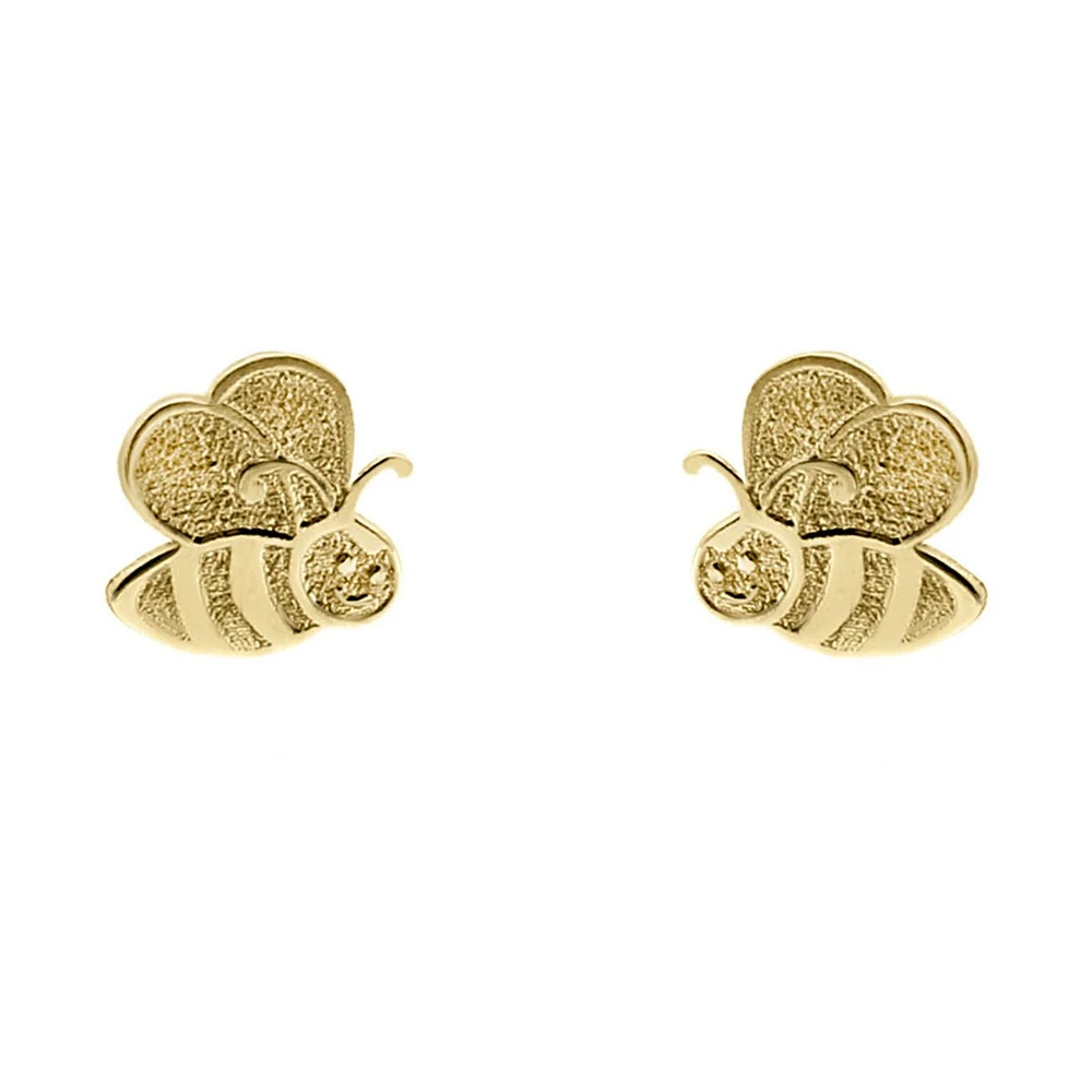 BROQUELES ABEJAS ORO 14K