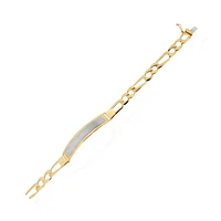 ESCLAVA CABALLERO ORO AMARILLO Y BLANCO 14K