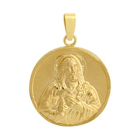 MEDALLA REDONDA SAGRADO CORAZON ORO 14K