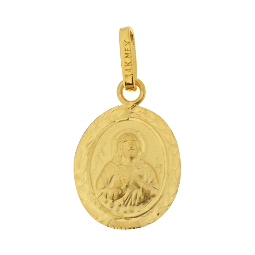 MEDALLA SAGRADO CORAZON ORO 14K