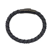 BRAZALETE PARA HOMBRE DE CAUCHO NEGRO CON ACERO NEGRO