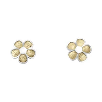 ARETES BROQUELES DE FLOR ORO 14K