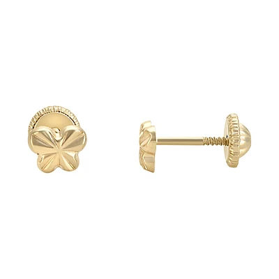 BROQUELES MARIPOSA ORO 14K