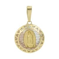 MEDALLA VIRGEN CUERPO COMPLETO ORO AMARILLO BLANCO Y ROSA 14K