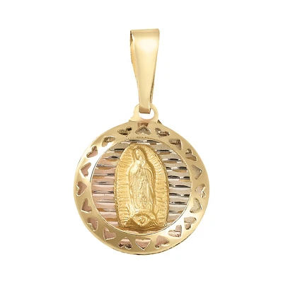 MEDALLA VIRGEN CUERPO COMPLETO ORO FLORENTINO 14K