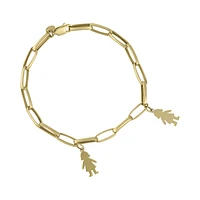 PULSERA CLIP DOS NIÑAS ORO 14K