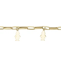 PULSERA CLIP DOS NIÑAS ORO 14K