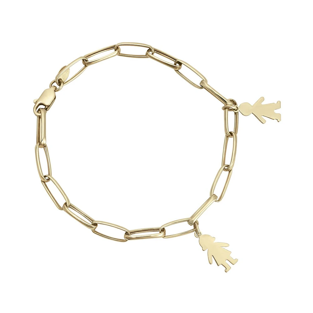 PULSERA CLIP NIÑO Y NIÑA ORO 14K