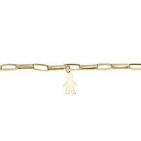 PULSERA CLIP NIÑO Y NIÑA ORO 14K