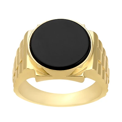 ANILLO CABALLERO ORO 14K CON ONIX