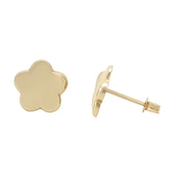 ARETES FLOR ORO ROSA 14K