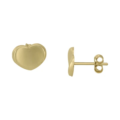 ARETES CORAZÓN CONCAVO ORO 14K