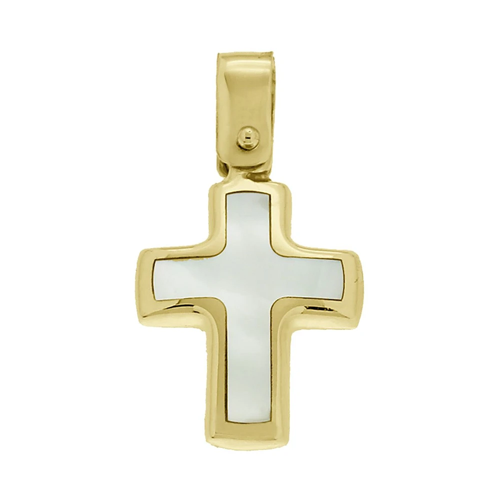 CRUZ ORO 14K MADRE PERLA