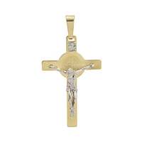 CRUZ CON MEDALLA DE SAN BENITO ORO 14K 4.5 CM