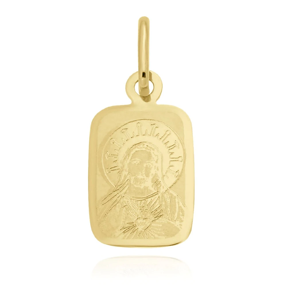 MEDALLA CUADRADO SAGRADO CORAZON ORO 14K