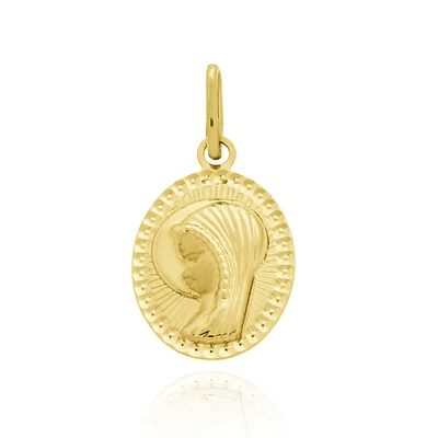 MEDALLA MADONNA OVALADA ORO 14K