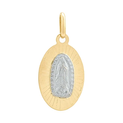 MEDALLA VIRGEN GUADALUPE BICOLOR ORO 14K