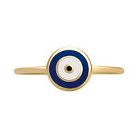 ANILLO OJO TURCO AZUL ORO 14K