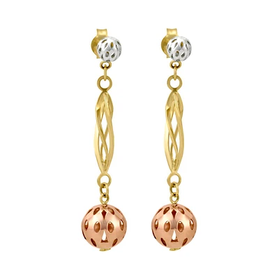 ARETES BOLITAS ORO BLANCO