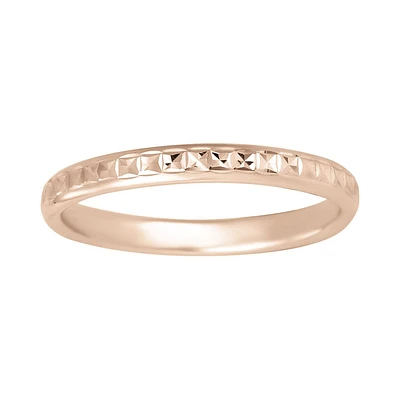 ANILLO DAMA ORO ROSA 14K PULIDO TEXTURIZADO