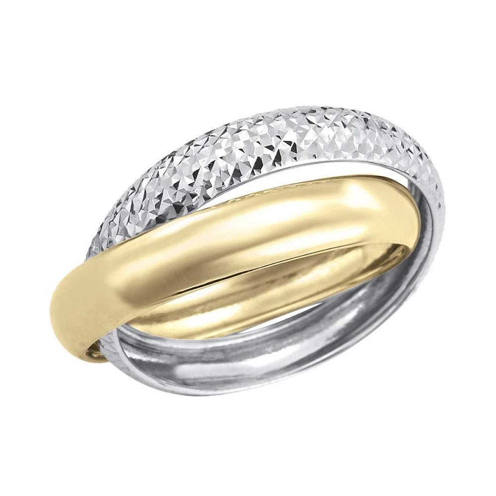 ANILLO DAMA ORO BLANCO Y AMARILLO 14K