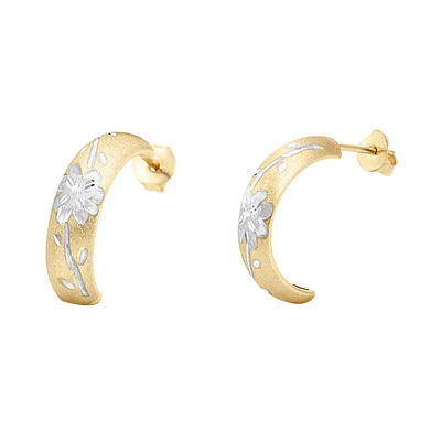 ARETES ORO BLANCO Y AMARILLO 14K