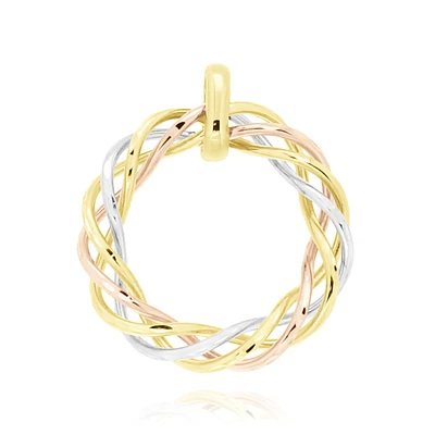 DIJE ORO AMARILLO  ROSA Y BLANCO 14K