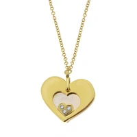 DIJE CON CADENA CORAZON ORO 14K CON DIAMANTE