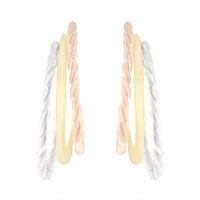 ARRACADAS ORO AMARILLO BLANCO Y ROSA 14K