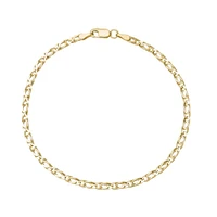 PULSERA OJO PERDIZ ORO 14K 19 CM