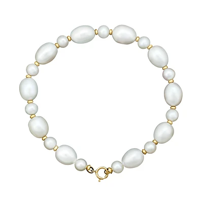 PULSERA DE PERLAS ORO 14K