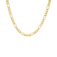 CADENA FIGARO ORO BLANCO Y AMARILLO 14K CM