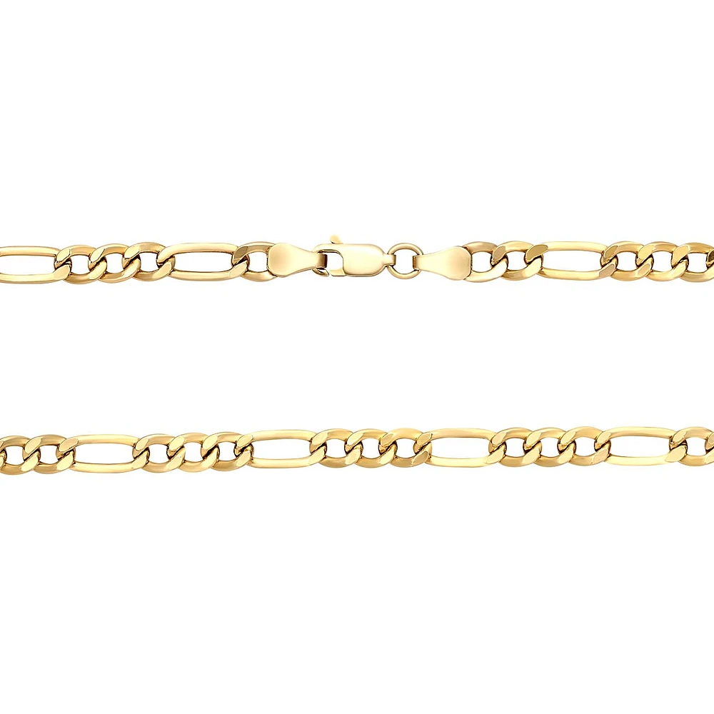 CADENA FIGARO ORO BLANCO Y AMARILLO 14K CM