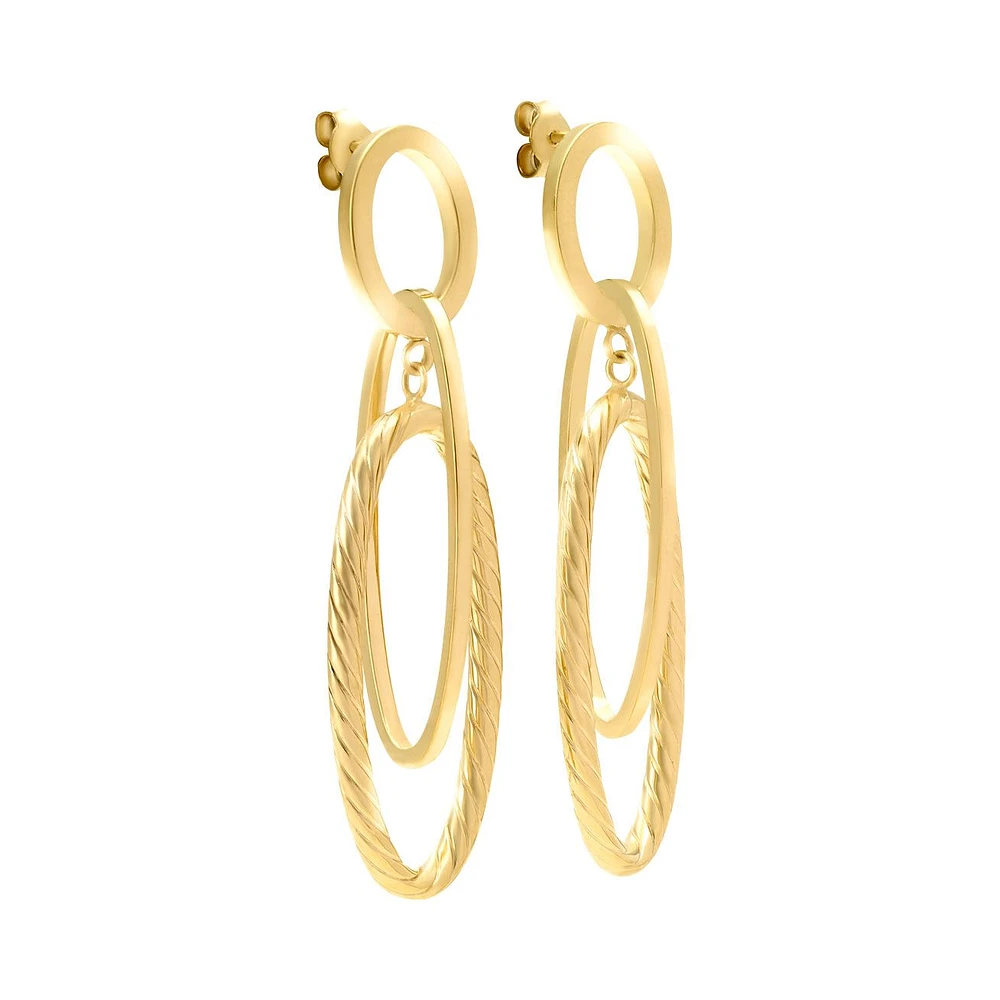 ARETES OVAL ORO 14K