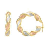 ARRACADAS ORO BLANCO, AMARILLO Y ROSA 14K