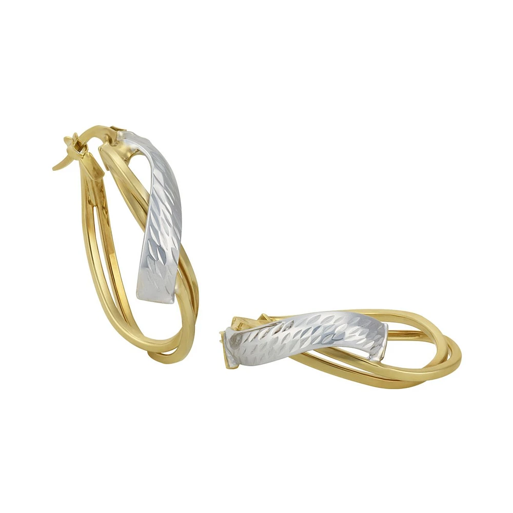 ARRACADAS OVALADAS ORO BICOLOR 14K