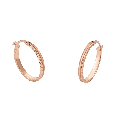 ARRACADAS OVAL ORO ROSA 14K