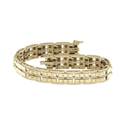 PULSERA PARA HOMBRE ORO 14K CON UN QUILATE DE DIAMANTE