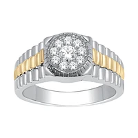 ANILLO CABALLERO ORO BIC 14K CON DIAMANTES