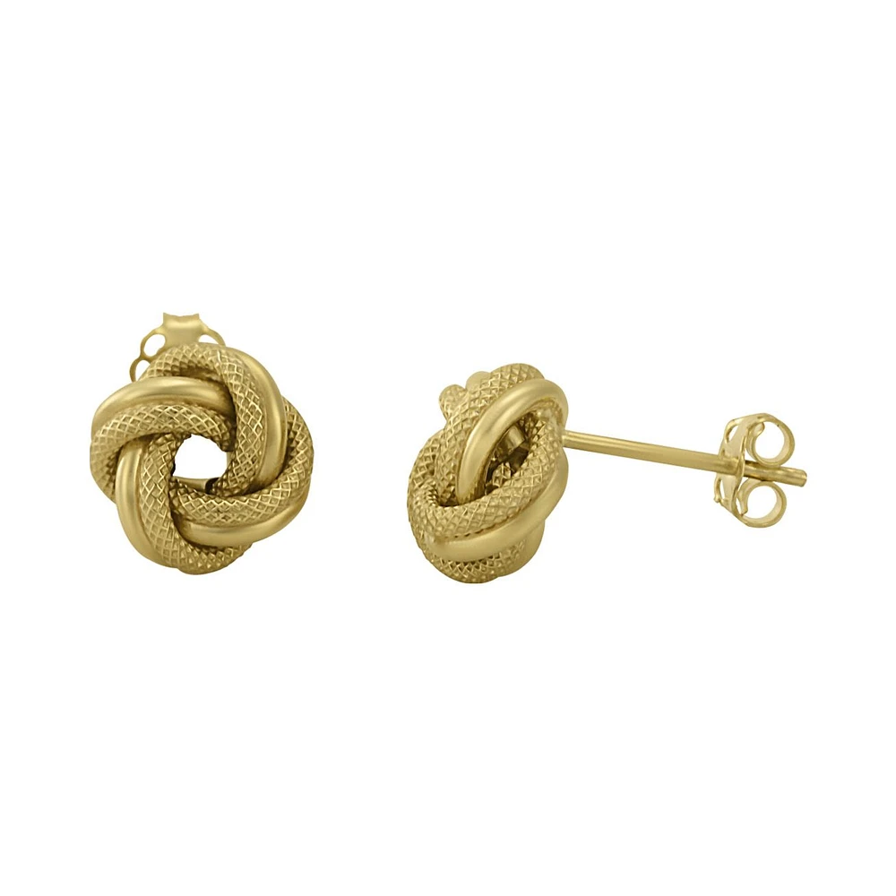 ARETES NUDO MEDIANO ORO 14K