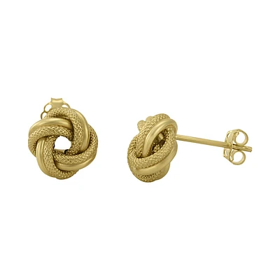 ARETES NUDO MEDIANO ORO 14K