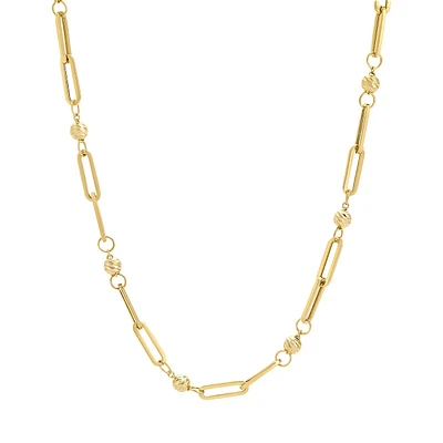 GARGANTILLA BOLITAS DIAMANTADA ORO 14K