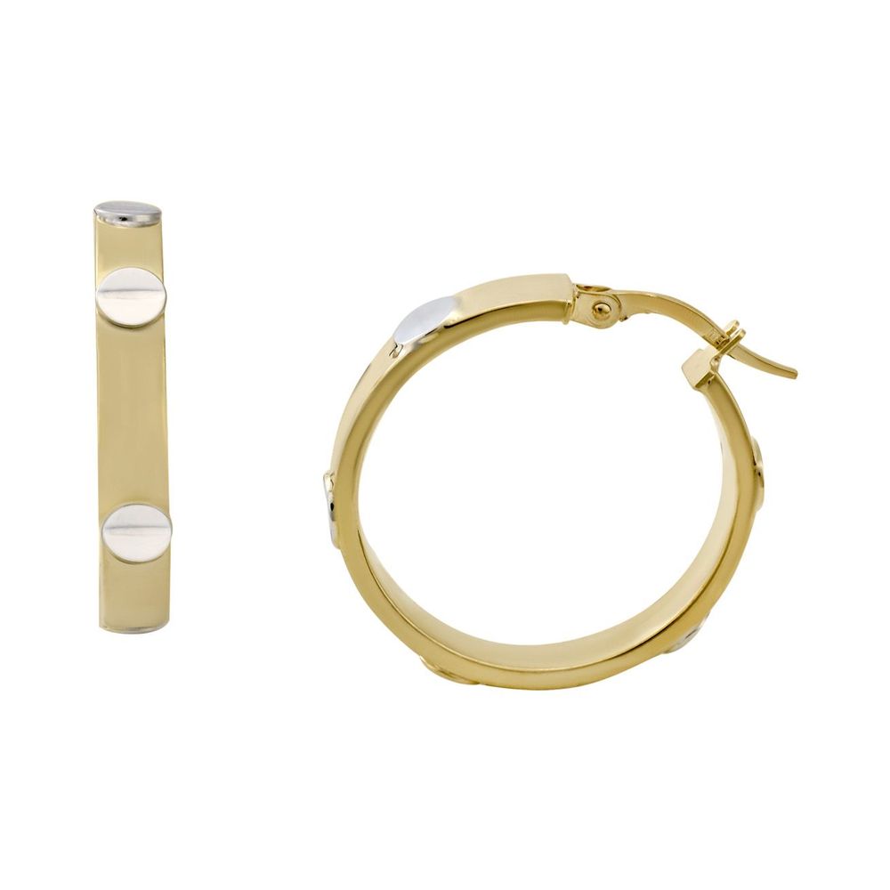 ARRACADAS ORO BLANCO, AMARILLO Y ROSA 14K - 30 MM