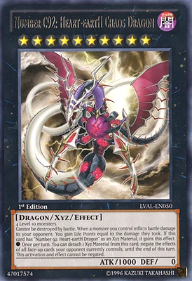 Number C92: Heart-eartH Chaos Dragon - LVAL-EN050 - Rare