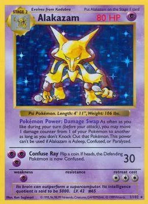 Alakazam - 1/102 - Holo Rare - Shadowless Edition