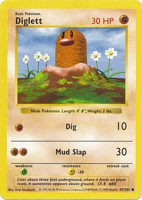 Diglett - 47/102 - Common - Shadowless Edition